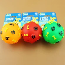 Pet Dog Cat Play Squeaky Squeaker Quack Sound Treat Holder Ball Toy