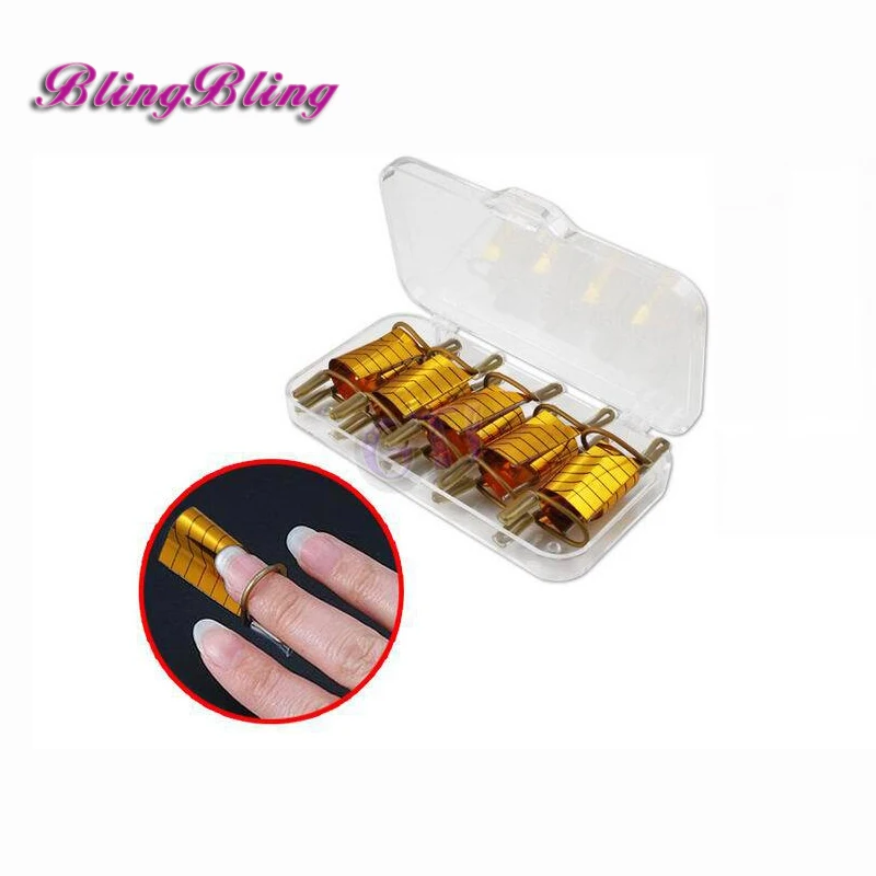 5PCS Adjustable Nail Forms Gold Extension Reusable For UV GEL ACRYLIC Nail Art TIPSin Nail Art