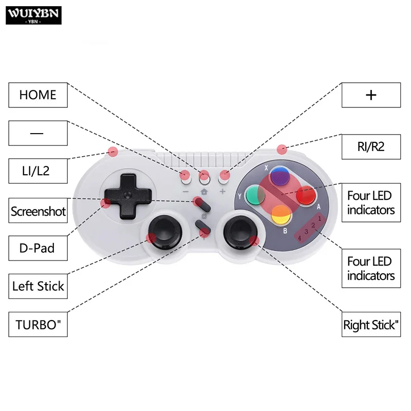 WUIYBN Bluetooth беспроводной NS переключатель контроллер мини игровой джойстик для nintendo Switch lite игровой автомат PS3 PC паровой