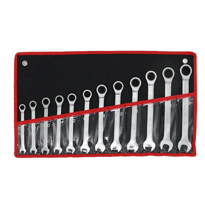 

12 pcs 8-19mm Ratchet Combination Wrench Set Chrome Vanadium Steel Wrench Set Tools for Repair A Set of Wrench