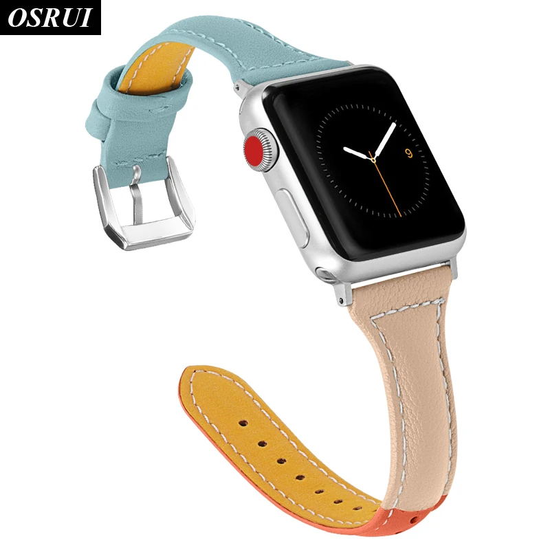 

Leather strap for Apple watch band correa 42mm 38mm iwatch 4 3 2 1 44mm 40mm fashion bracelet belt for apple watch Accessories