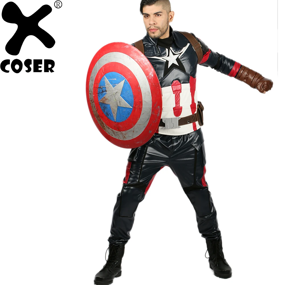 XCOSER костюм Капитана Америки Стива для комиксов Униформа Civil War Супергерой