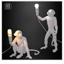 Лофт Винтаж смолы обезьяна настольная легкой промышленности Ретро Настольная лампа Эдисона кафе-бар Кофе магазин украсить Освещение