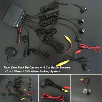 

4 Parking Sensors Car Reverse Rear Assistance Backup Park Radar Kit For Skoda Superb Derivative 2013~2016 + Car Rearview Camera
