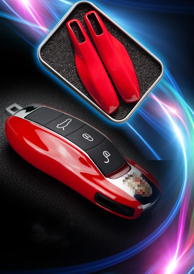Bright Red FOB Remote Key Case Cover case for Porsche for boxster for cayman 911 for Panamera for Cayenne for Macan Purple3