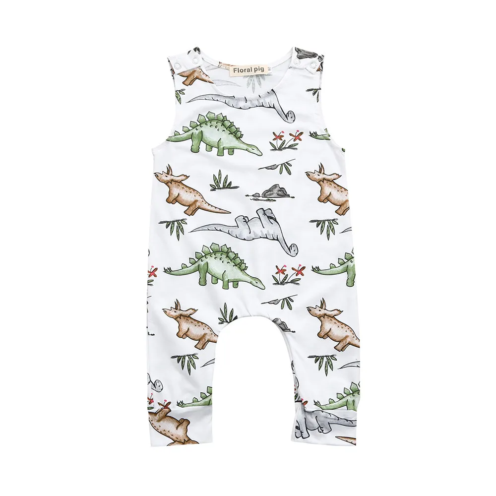 

Newborn Infant Baby Boys Girls Cartoon Children Clothing Dinosaur Print Romper Jumpsuit Outfits Overseas warehouse dropshipping