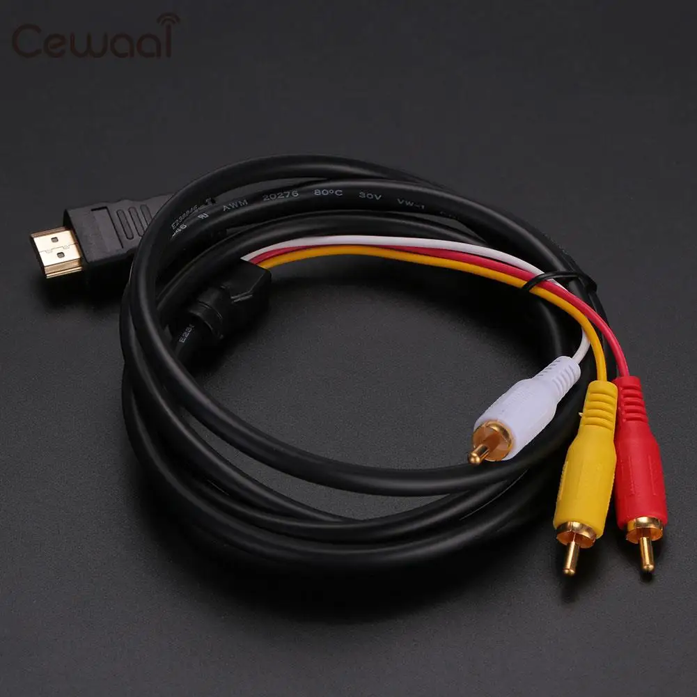 HDMI папа 3RCA av порт кабель свинцовая линия для ТВ HDTV DVD 1080P 1 5 метра|Кабели HDMI| |