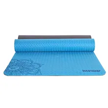 ТПЭ двойной коврик для фитнеса, йоги, спорта, гимнастические коврики с сумкой для йоги, балансировочный коврик, мат 183*61 см* 6 мм