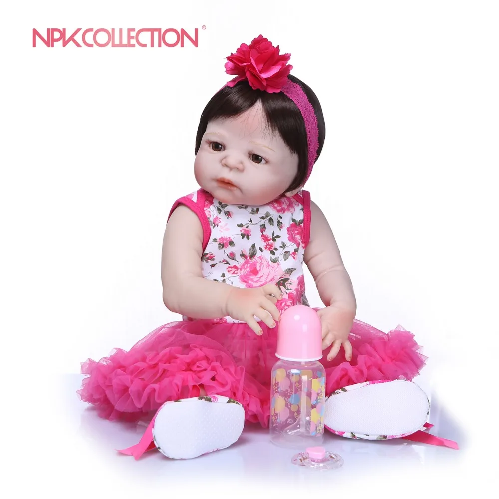 

NPKCOLLECTION Handmade Full Silicone vinyl Adorable Lifelike Toddler Baby Bonecas Girl Bebe Doll Reborn Menina de Silicone Toys