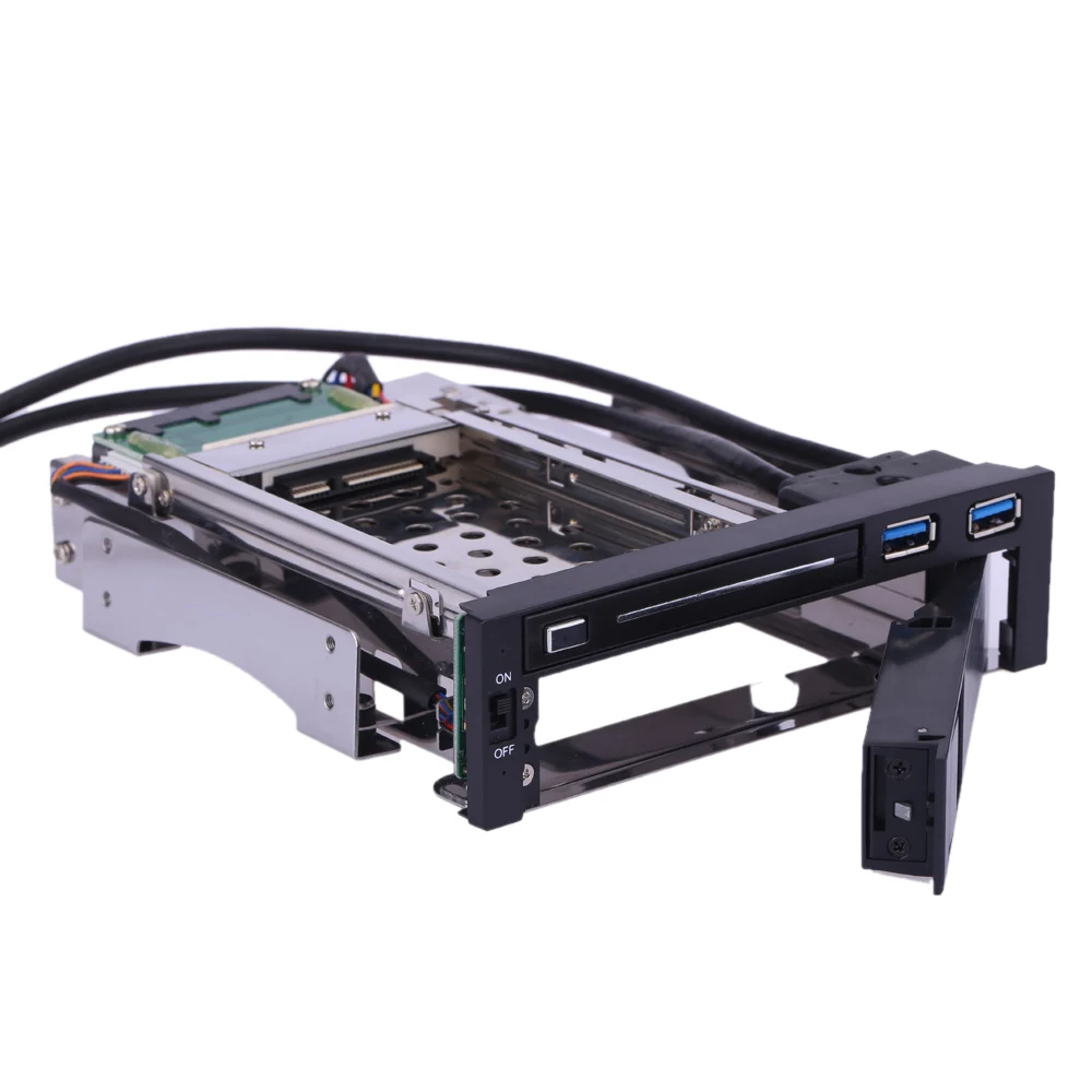 2018 Dual Bay 3.5+2.5 Inch SATA III Hard Drive HDD & SSD Tray Caddy Internal Mobile Rack Enclosure with USB 3.0 Port Hot Swap -