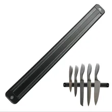 Alta Calidad Magnética Portacuchillas 33 cm de Montaje En Pared ABS Negro Placstic Imán Bloque del Cuchillo Titular De Cuchillo de Acero Inoxidable