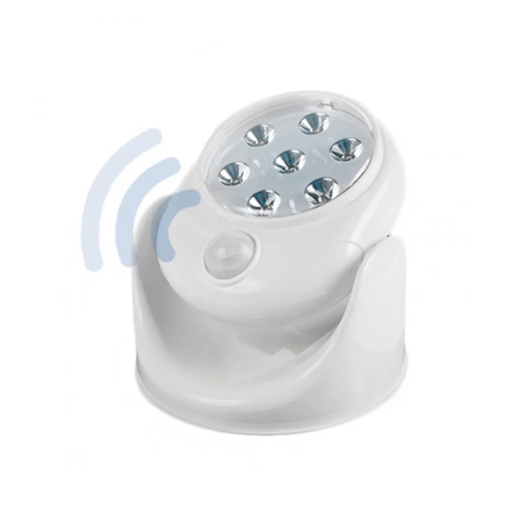  6V 7 LEDs Cordless Motion Activated Sensor Light Lamp 360 Degree Rotation Wall Lamps White Porch Li - 33054126454