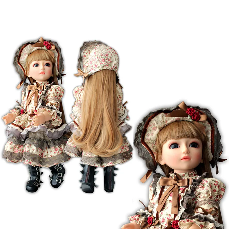 

Bjd doll Reborn babies 45cm full body silicone doll reborn girl Lifelike toy for kids Vintage Princess dress birthday gift