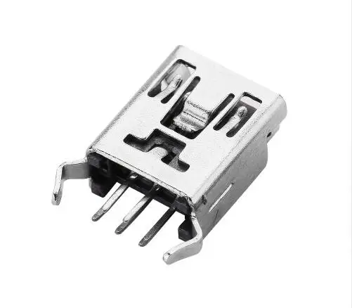

10PCS Mini USB Type B Female 5 Pin DIP 2 pin Bent foot Vertical Leg PCB Socket Connector
