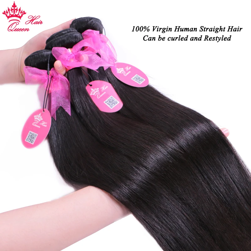 Queen Hair Products Brazilian Bundle Straight Raw Hair Bundles 4pcs 100 Human Hair Weave Bundle Virgin Natural color AliExpress