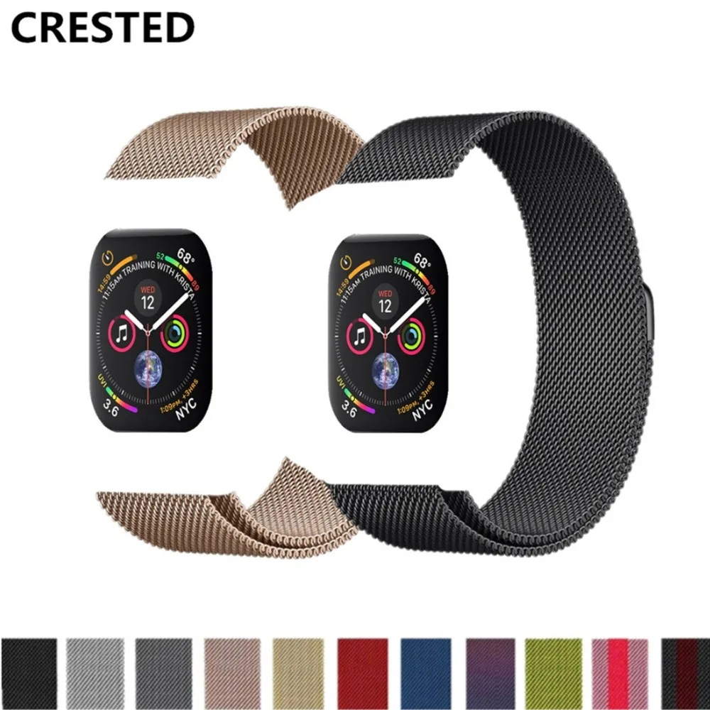 

Milanese Loop For Apple Watch band series 4 44mm/40mm strap iwatch 3 2 1 42mm/38mm Stainless Steel wrist Bracelet belt