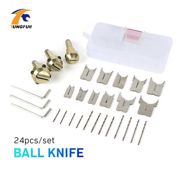 

24PCS Carbide Ball Bits Blade DIY Woodworking Milling Cutter Molding Tool Buddha Beads Router Bit Drills Set