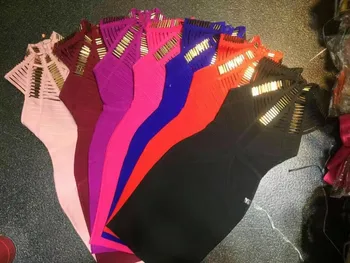 

HOT High Quality Black Sleeveless Knee Length Rayon Bandage Dress Celebrity Party Bodycon Dress