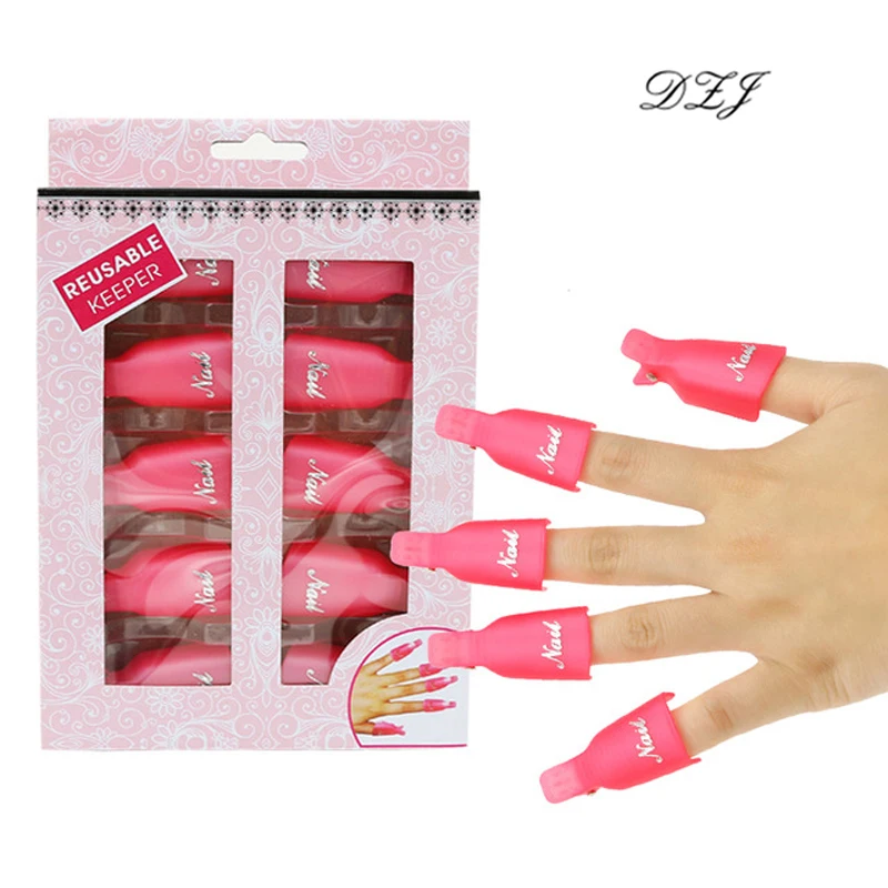 10Pcs Nail Soak Off Cap Clips Nail Art Remover Gel Polish Soakers UV