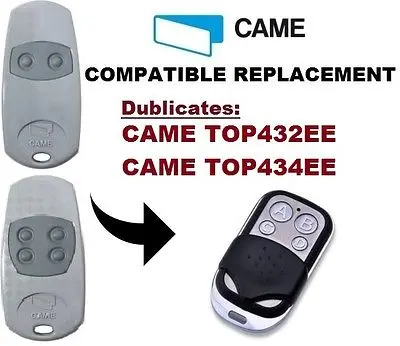 

CAME TOP432EE / TOP434EE Garage Door/Gate Remote Control Replacement/Duplicator 433.92MHZ