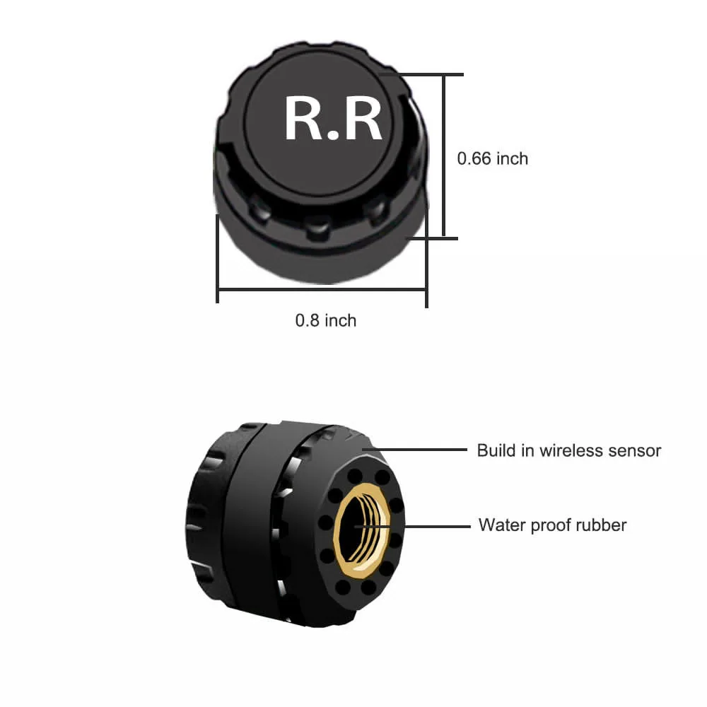 TPMS автомобильный беспроводной монитор давления в шинах сигнализация+ 4 внешних датчика детектор шин мониторинг в реальном времени солнечной энергии/USB заряда