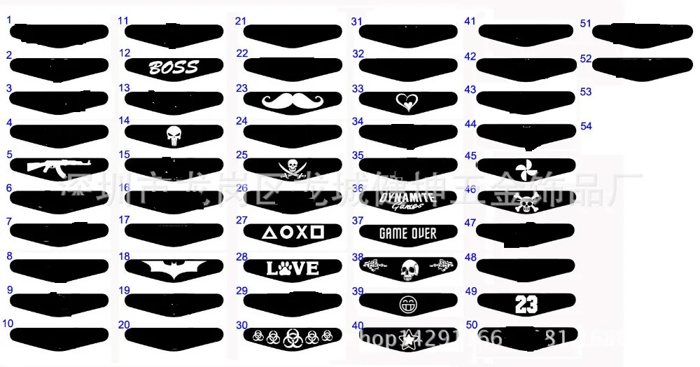 20 PCS Mixed Sticker For Sony Play station 4 PS4 controller LED Light Bar Decal PVC Sticker for PS4 Dualshock gamepad control
