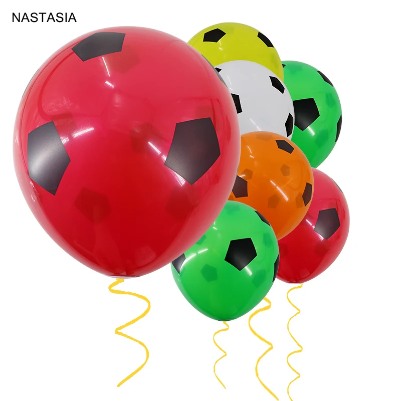 

NASTASIA 10pcs/lot printed football balloons mixed color red yellow white orange 12inch 2.8g party decorations children's toys