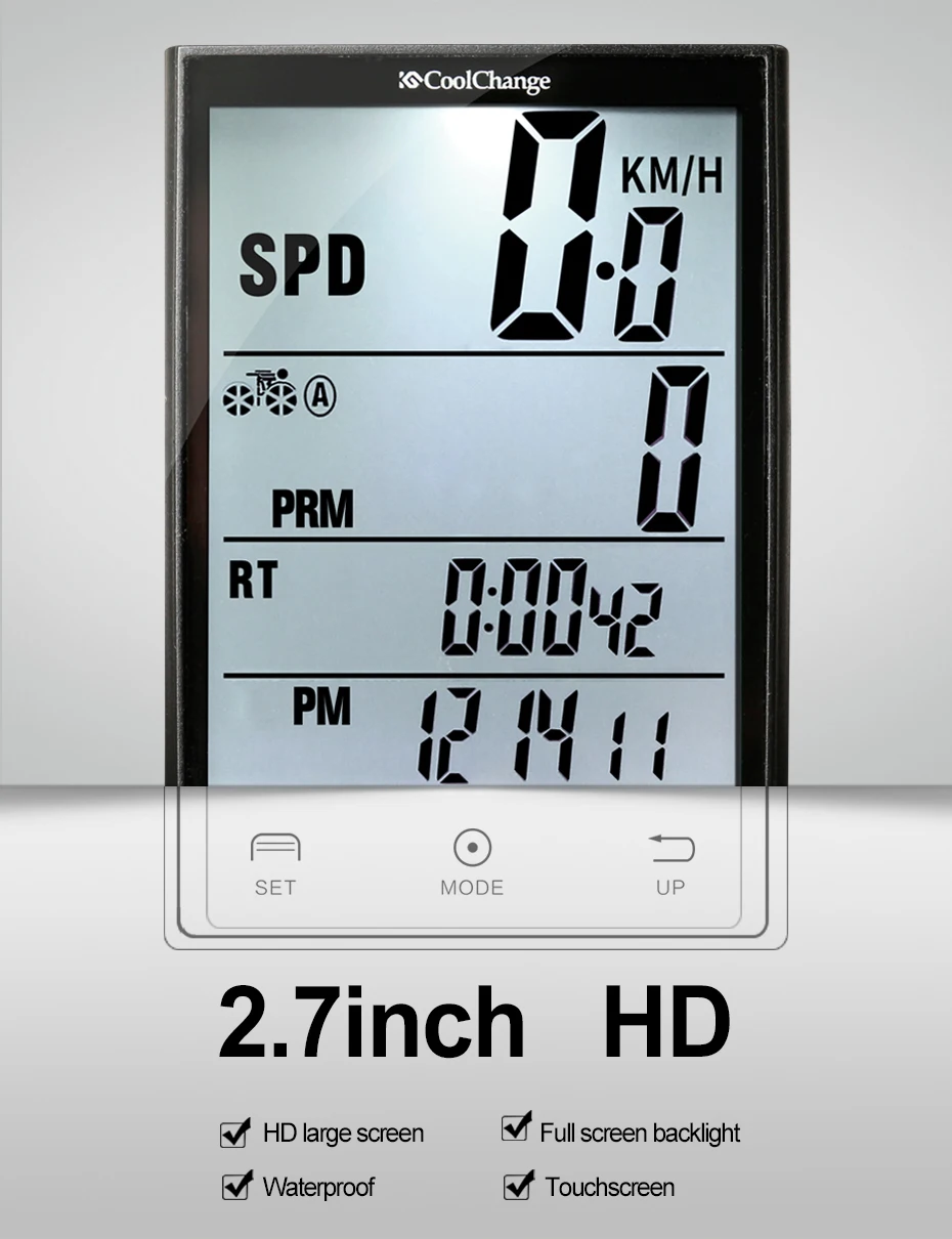 CoolChange велосипедный компьютер водонепроницаемый большой экран велосипедный одометр беспроводной и проводной Секундомер MTB Велосипедный компьютер Спидометр
