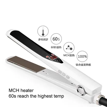 

Titanium Plates Pro Hair Straightener Adjustable Temperature Fit All Hair Types Makes Hair Shiny Silky Heats Fast Dual Volatge