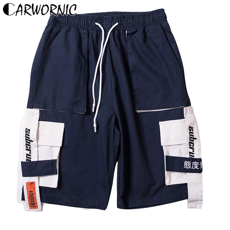 CARWORNIC Летние Мульти накладные карманы шорты мужские повседневные мешковатые хип-хоп шорты бегунов мужские модные шорты в уличном стиле