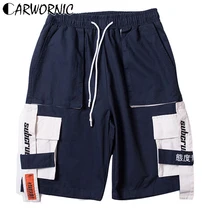 CARWORNIC Летние Мульти накладные карманы шорты мужские повседневные мешковатые хип-хоп шорты бегунов мужские модные шорты в уличном стиле