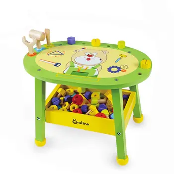 

[Top] Children's simulation wooden maintenance tool table Multi-functional education desk DIY assembly Nut blocks toy kids gift