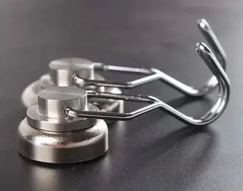 

14KGs Vertical Pulling Force Magnet Pot 2PCS Dia25mm with Hook Magnetic Cup Lifting Strong Magnet Neodymium Magnetic Holding