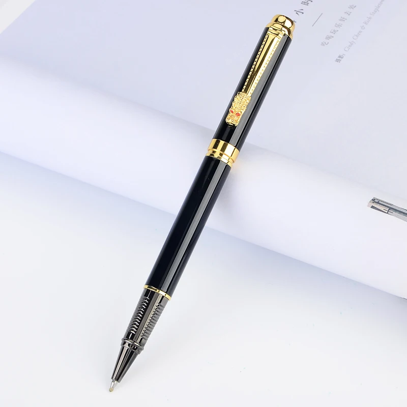 Креативный роскошный дизайн дракона шариковая ручка металл Золотой зажим роликовая шариковая ручка 0,5 мм для школы офиса Бизнес письма канцелярские принадлежности