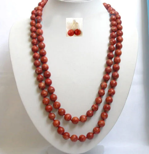 

Stunning! long 5312mm red sponge coral earring