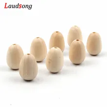 20pcs 14x20mm Forma di Uovo Naturale Senza Piombo Incompiuto Allentato Perle di Legno Per Gioielli Bambino Ciuccio catene Che Fanno Accessori FAI DA TE