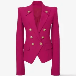 Высококачественный новейший 2019 дизайнерский Блейзер Женский однокнопочный цветной цепной блок украшенный Блейзер Куртка