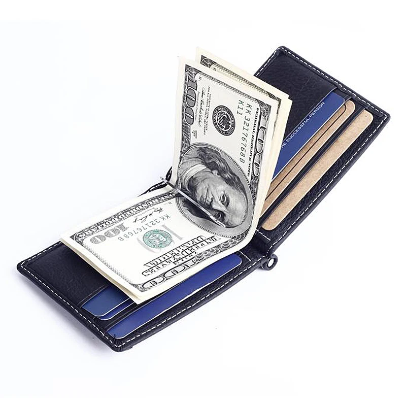 Лидер продаж модные новые повседневные Зажимы для денег из натуральной кожи