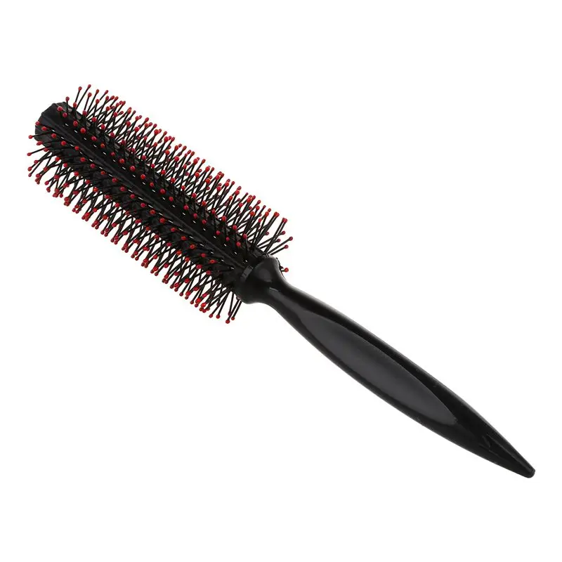 Нейлоновая ручка круглая щетина вьющиеся волосы щетка расческа черный красный