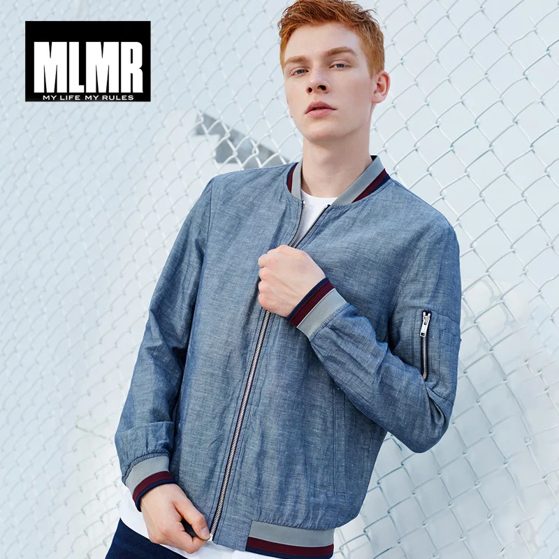 MLMR men spring and summer new linen baseball jacket coat M|217321501
