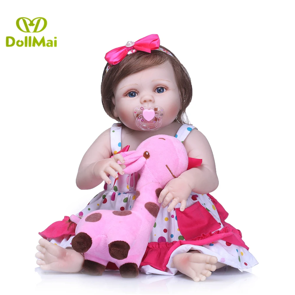 

22"55cm Full Body Silicone Reborn Baby Doll Toys Lifelike Baby-Reborn Birthday Christmas Gift Girls modeling Brinquedos