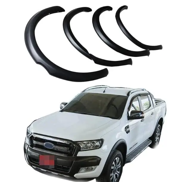 Крыло вспышки арки колеса ABS Матовый Черный цвет Брызговики для Ford Ranger T6 2012 2013 T7 автомобильные аксессуары - Цвет: T7 2015-2018