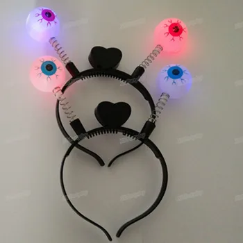 

Light-Up Hair Band Glow Party Supplies led Accessories Halloween LED Flashing Alien Headband Black Feather
