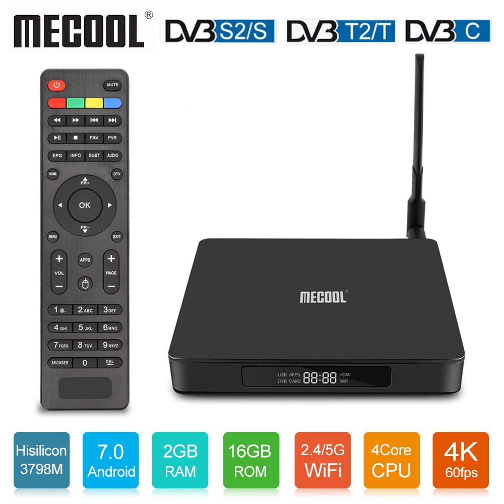 

Home Media Player Mecool K6 Android 7.0 Smart TV Box 2GB RAM 16GB ROM 2.4G&5Ghz Dual WiFi Set Top Box 4K HD Bluetooth 4.1 Player