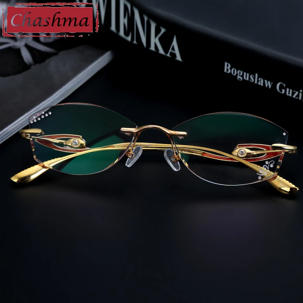 Брендовые высококачественные очки Chashma из чистого титана Женские оправы без