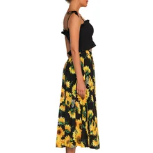 JAYCOSIN, новинка, модное женское богемное Платье с принтом, с высокой талией, а-образное платье, пляжная юбка, размера плюс, B