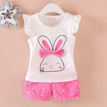 

2017 Fashion Clothing Sets for Newborn Baby Girl Summer Clothes Outfit Wear Suit Infant Baby Girls Set Cotton Cartoon Cloth Kids