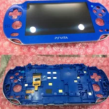 Синий ЖК-экран+ кодирующий преобразователь сенсорного экрана в сборе с рамкой для sony playstation PS Vita 1000 PCH-1000