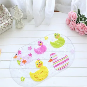 

WONZOM Duck PVC Bath Mat Anti-Slip Morden Small Flower Bath Mat Used For Bathroom Decor 38*69CM 2017 bathroom carpet Gift