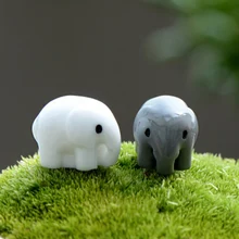 Zocdou 2 peças tailândia elefante animal modelo pequena estátua estatueta micro artesanato ornamento miniaturas diy casa quarto jardim decoração